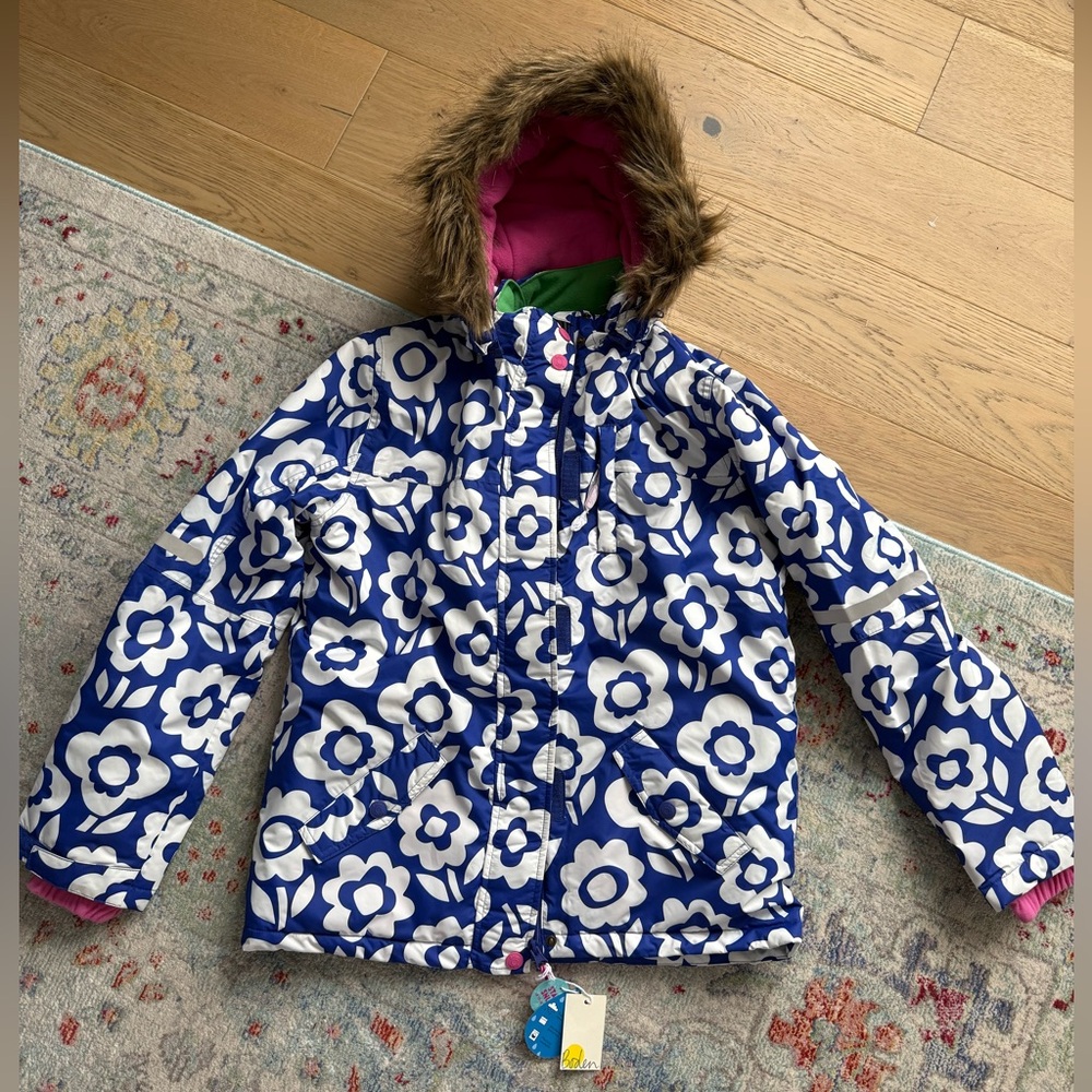 Mini Boden winter jacket with fleece lining